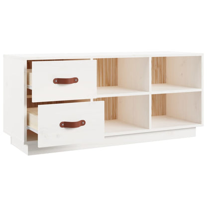 Schuhbank Weiß 100x34x45 cm Massivholz Kiefer - Pazzar.ch