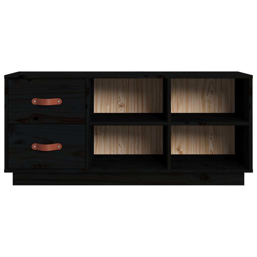 Schuhbank Schwarz 100x34x45 cm Massivholz Kiefer - Pazzar.ch