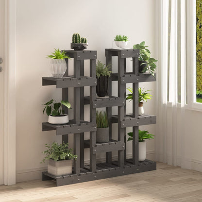 Pflanzenständer Grau 104,5x25x109,5 cm Massivholz Kiefer - Pazzar.ch