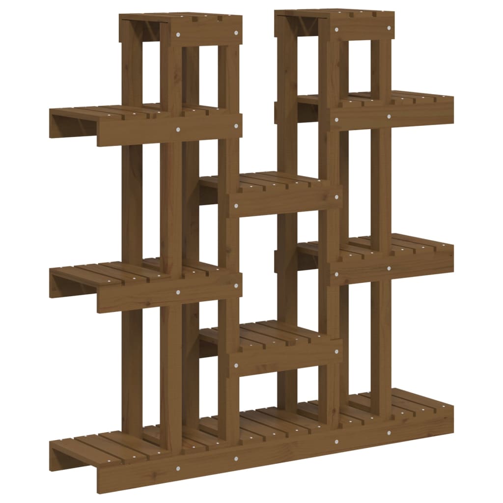 Pflanzenständer Honigbraun 104,5x25x109,5 cm Massivholz Kiefer - Pazzar.ch