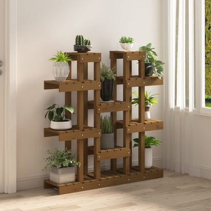 Pflanzenständer Honigbraun 104,5x25x109,5 cm Massivholz Kiefer - Pazzar.ch