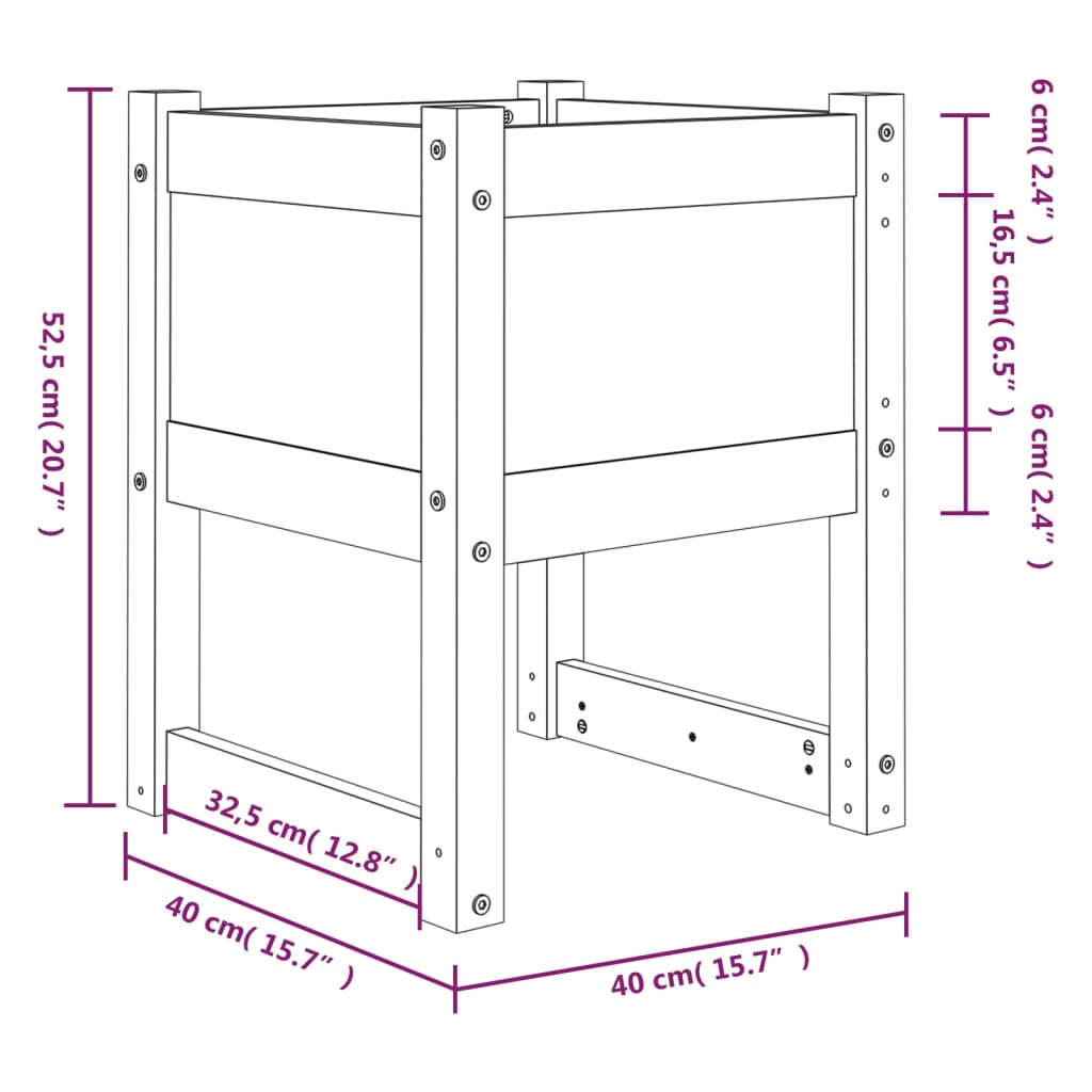 Pflanzkübel 2 Stk. Weiß 40x40x52,5 cm Massivholz Kiefer - Pazzar.ch