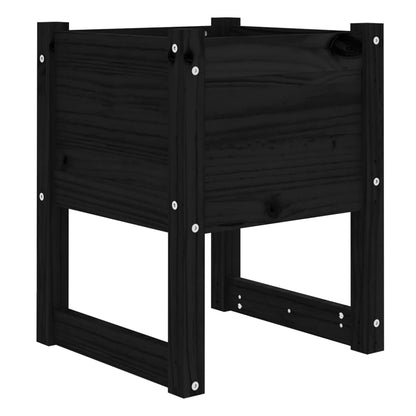 Pflanzkübel Schwarz 40x40x52,5 cm Massivholz Kiefer - Pazzar.ch