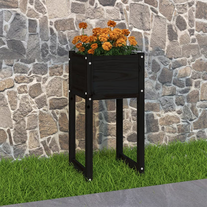 Pflanzkübel Schwarz 40x40x81 cm Massivholz Kiefer - Pazzar.ch