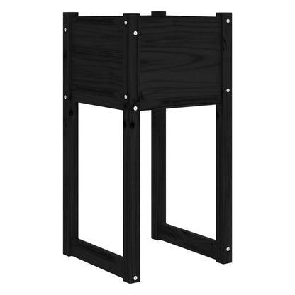 Pflanzkübel 2 Stk. Schwarz 40x40x81 cm Massivholz Kiefer - Pazzar.ch