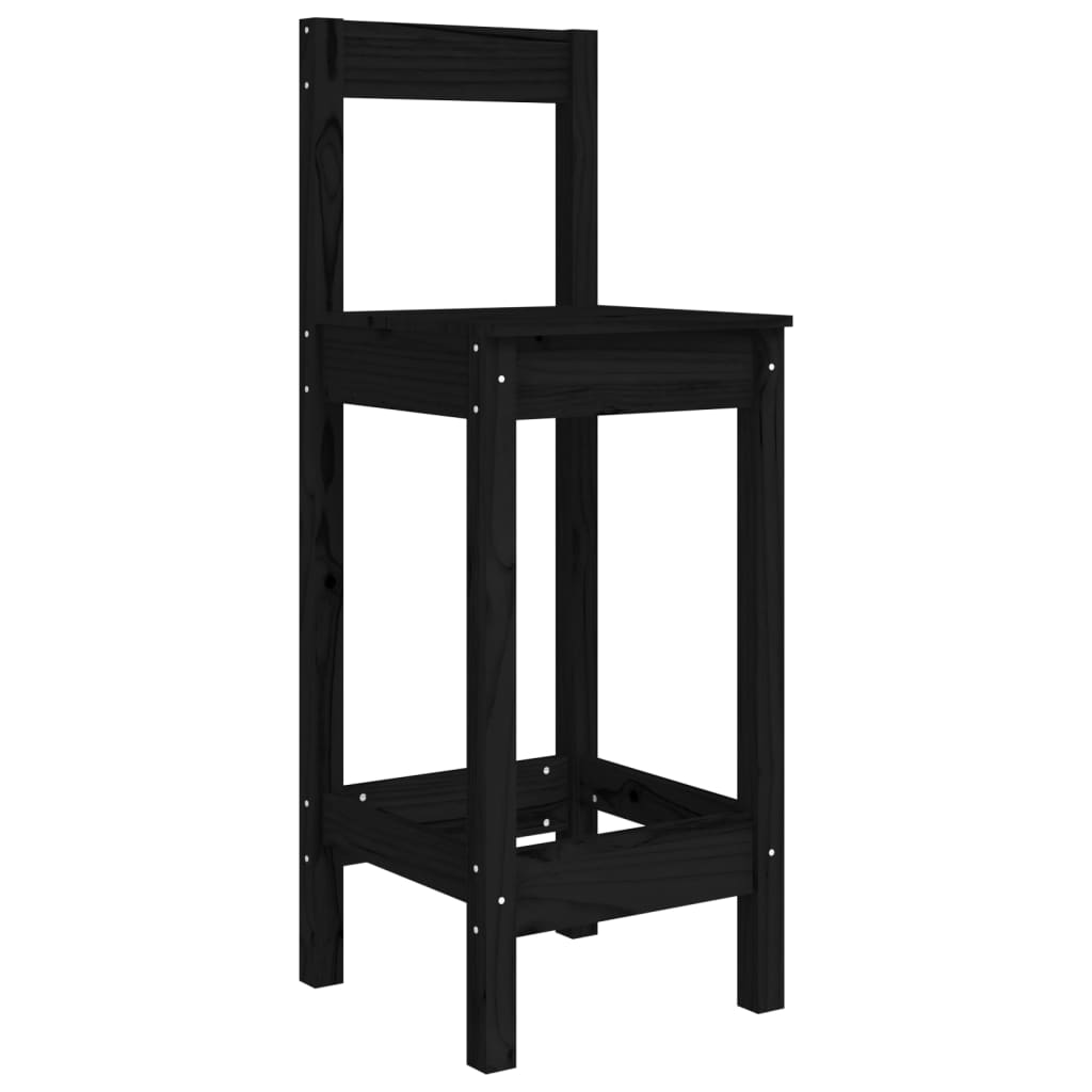 Barstühle 2 Stk. Schwarz 40x41,5x112 cm Massivholz Kiefer - Pazzar.ch