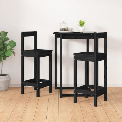 Barstühle 2 Stk. Schwarz 40x41,5x112 cm Massivholz Kiefer - Pazzar.ch