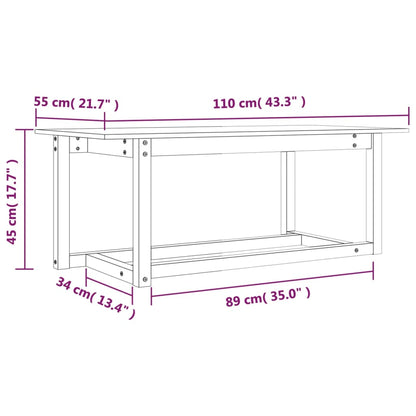 Couchtisch Grau 110x55x45 cm Massivholz Kiefer - Pazzar.ch