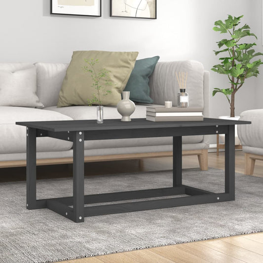 Couchtisch Grau 110x55x45 cm Massivholz Kiefer - Pazzar.ch