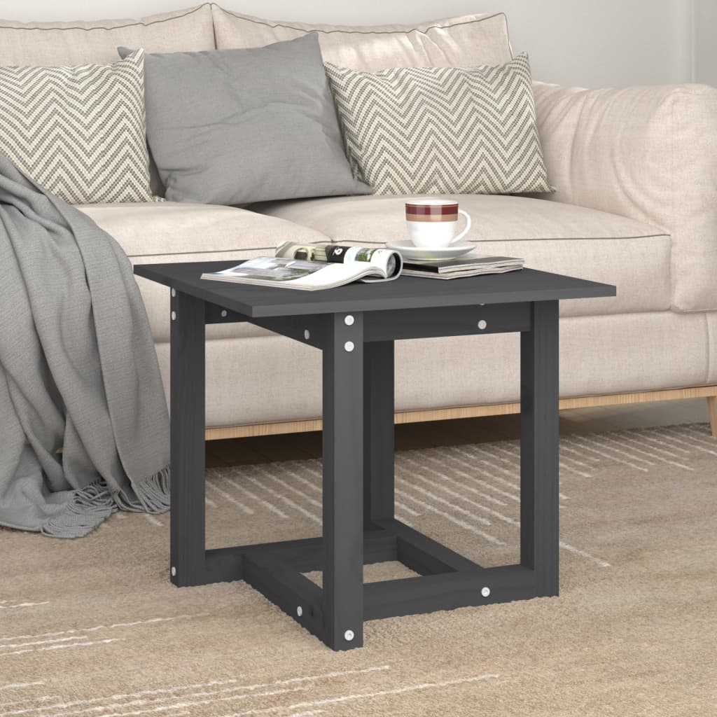 Couchtisch Grau 50x50x45 cm Massivholz Kiefer - Pazzar.ch