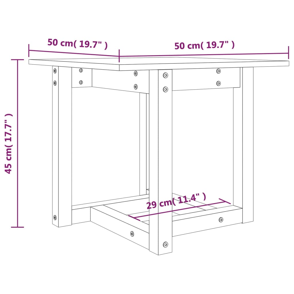 Couchtisch Honigbraun 50x50x45 cm Massivholz Kiefer - Pazzar.ch