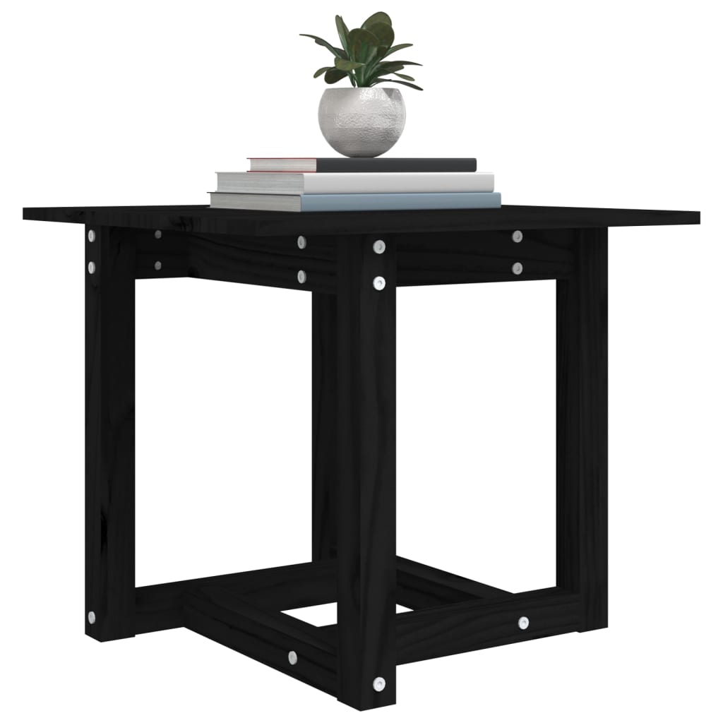 Couchtisch Schwarz 50x50x45 cm Massivholz Kiefer - Pazzar.ch