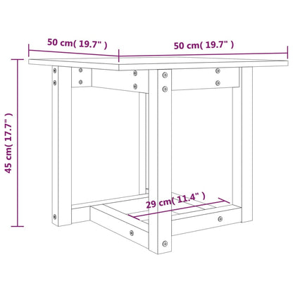 Couchtisch Schwarz 50x50x45 cm Massivholz Kiefer - Pazzar.ch