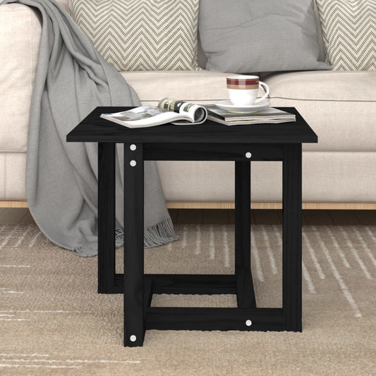 Couchtisch Schwarz 50x50x45 cm Massivholz Kiefer - Pazzar.ch
