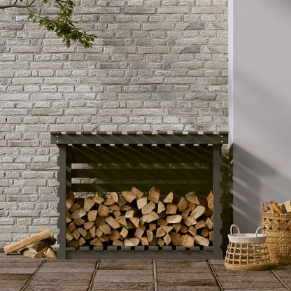 Kaminholzregal Grau 108x73x79 cm Massivholz Kiefer - Pazzar.ch