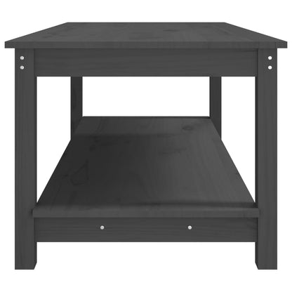 Couchtisch Grau 110x55x45 cm Massivholz Kiefer - Pazzar.ch
