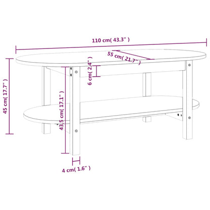 Couchtisch 110x55x45 cm Massivholz Kiefer - Pazzar.ch