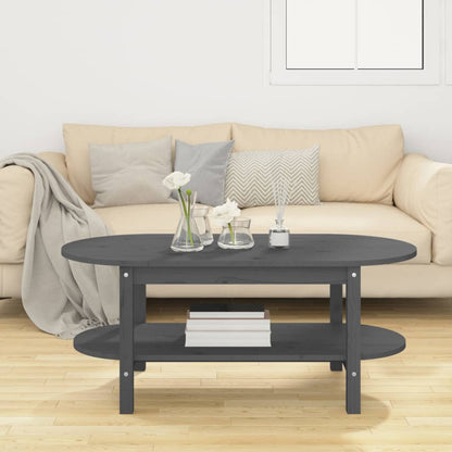 Couchtisch Grau 110x55x45 cm Massivholz Kiefer - Pazzar.ch