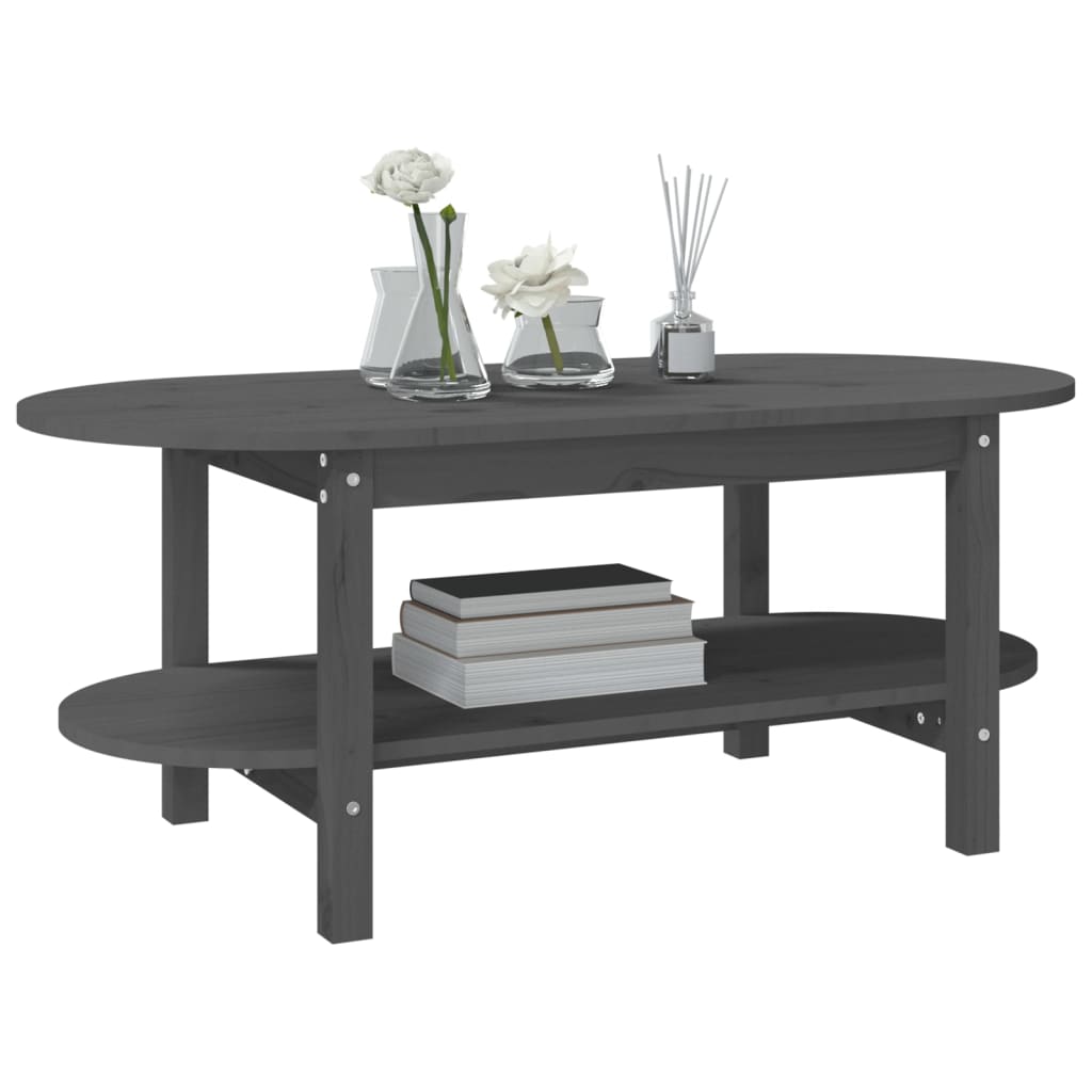Couchtisch Grau 110x55x45 cm Massivholz Kiefer - Pazzar.ch