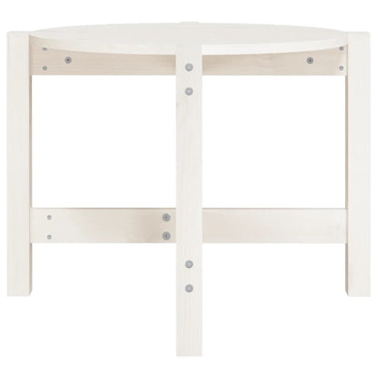 Couchtisch Weiß Ø 62,5x45 cm Massivholz Kiefer - Pazzar.ch