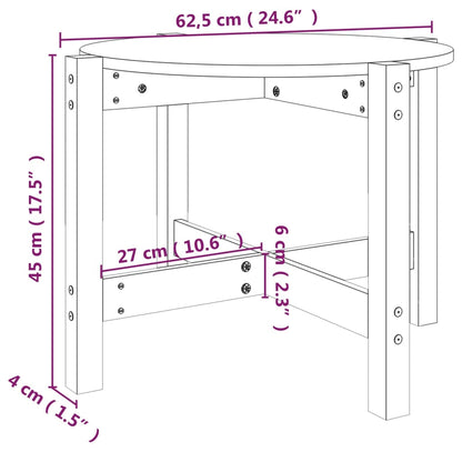 Couchtisch Weiß Ø 62,5x45 cm Massivholz Kiefer - Pazzar.ch