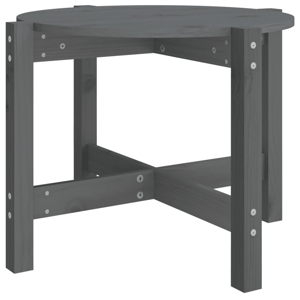 Couchtisch Grau Ø 62,5x45 cm Massivholz Kiefer - Pazzar.ch