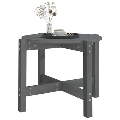 Couchtisch Grau Ø 62,5x45 cm Massivholz Kiefer - Pazzar.ch