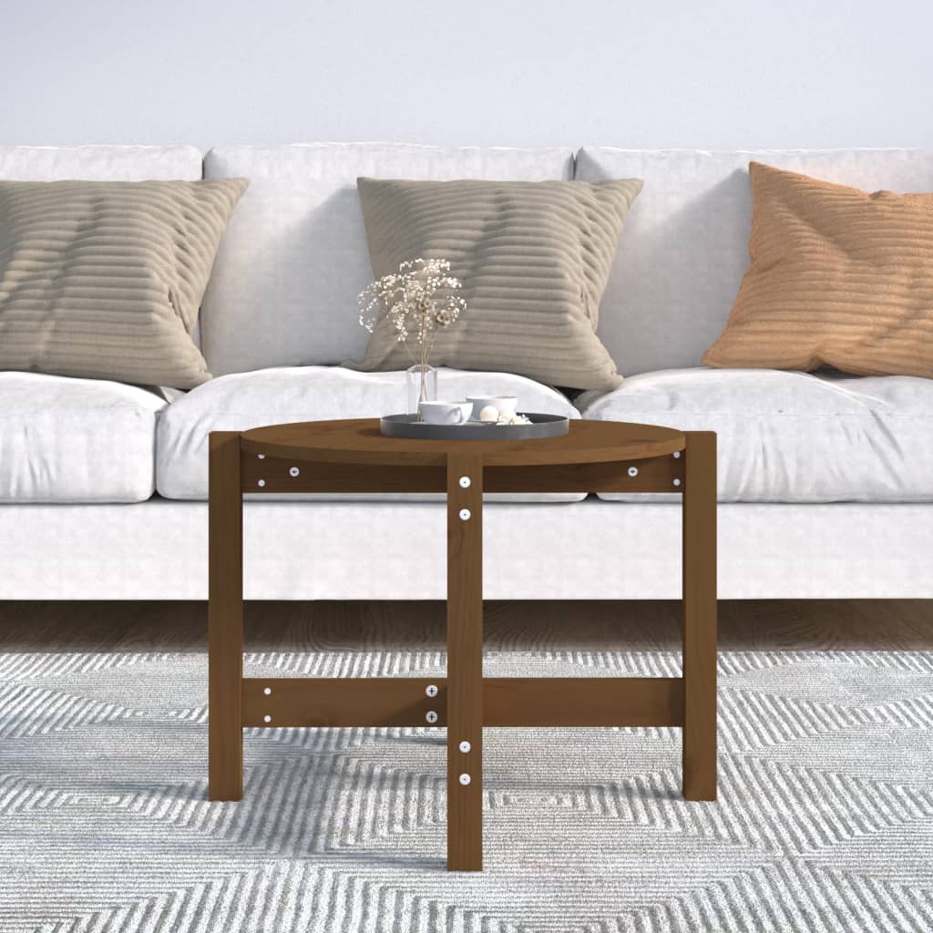 Couchtisch Honigbraun Ø 62,5x45 cm Massivholz Kiefer - Pazzar.ch