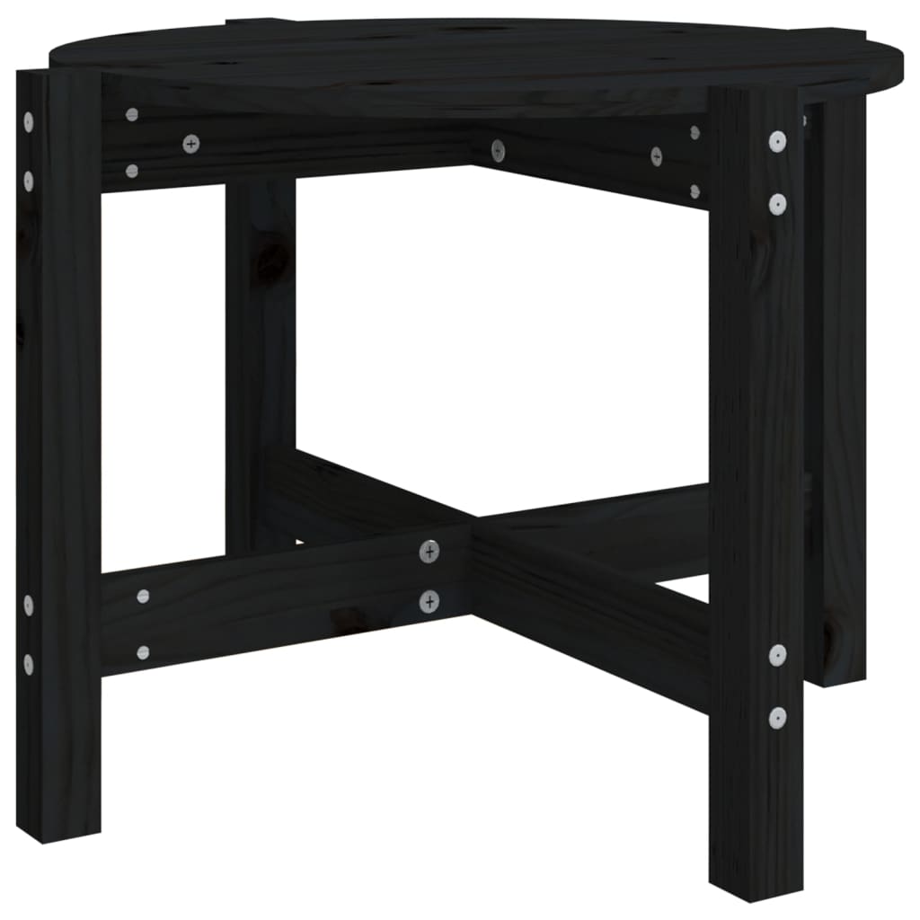 Couchtisch Schwarz Ø 62,5x45 cm Massivholz Kiefer - Pazzar.ch