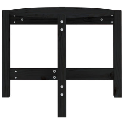Couchtisch Schwarz Ø 62,5x45 cm Massivholz Kiefer - Pazzar.ch