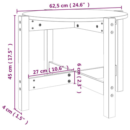 Couchtisch Schwarz Ø 62,5x45 cm Massivholz Kiefer - Pazzar.ch