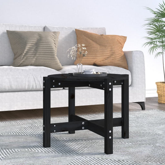 Couchtisch Schwarz Ø 62,5x45 cm Massivholz Kiefer - Pazzar.ch