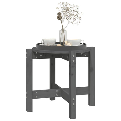 Couchtisch Grau Ø 52,5x45 cm Massivholz Kiefer - Pazzar.ch