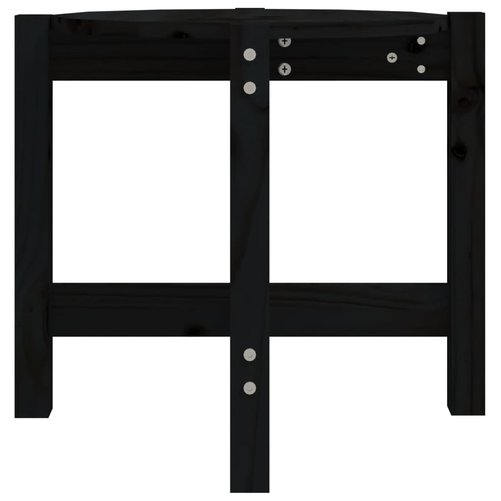 Couchtisch Schwarz Ø 52,5x45 cm Massivholz Kiefer - Pazzar.ch