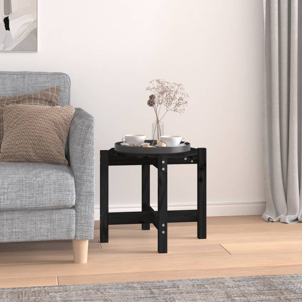 Couchtisch Schwarz Ø 52,5x45 cm Massivholz Kiefer - Pazzar.ch