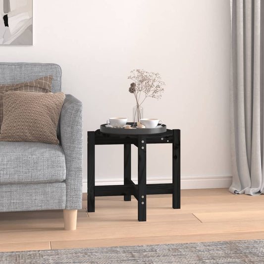 Couchtisch Schwarz Ø 52,5x45 cm Massivholz Kiefer - Pazzar.ch