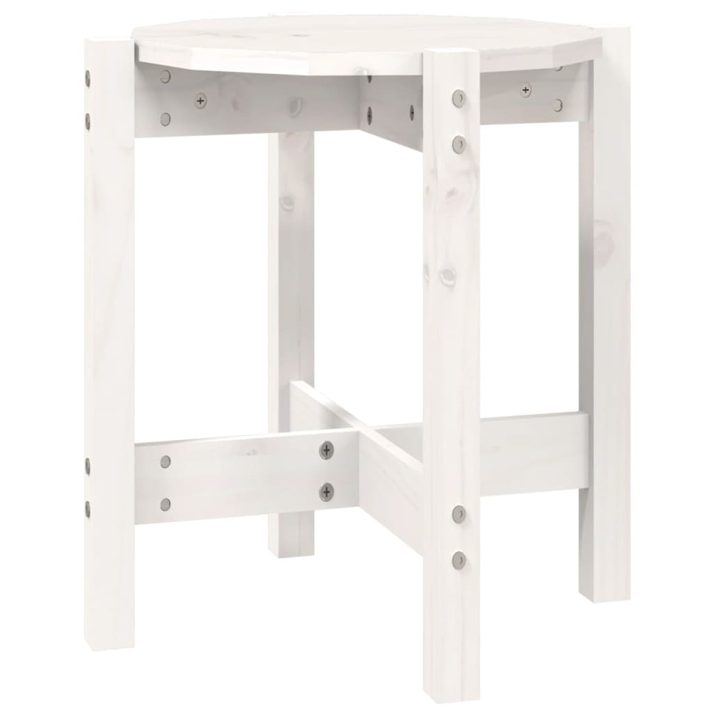 Couchtisch Weiß Ø 42,5x45 cm Massivholz Kiefer - Pazzar.ch