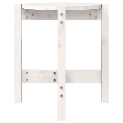 Couchtisch Weiß Ø 42,5x45 cm Massivholz Kiefer - Pazzar.ch