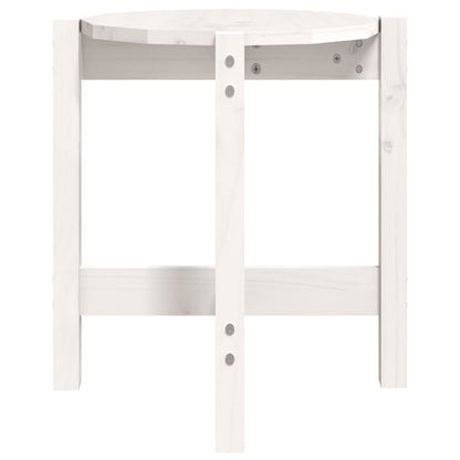Couchtisch Weiß Ø 42,5x45 cm Massivholz Kiefer - Pazzar.ch