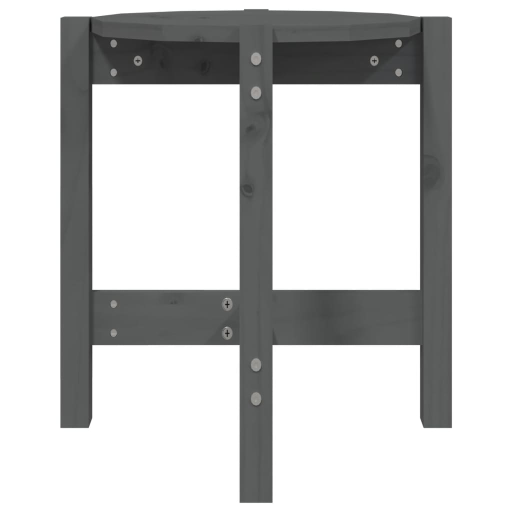 Couchtisch Grau Ø 42,5x45 cm Massivholz Kiefer - Pazzar.ch