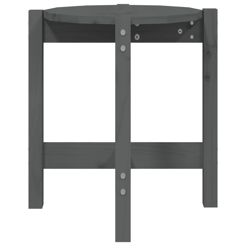 Couchtisch Grau Ø 42,5x45 cm Massivholz Kiefer - Pazzar.ch