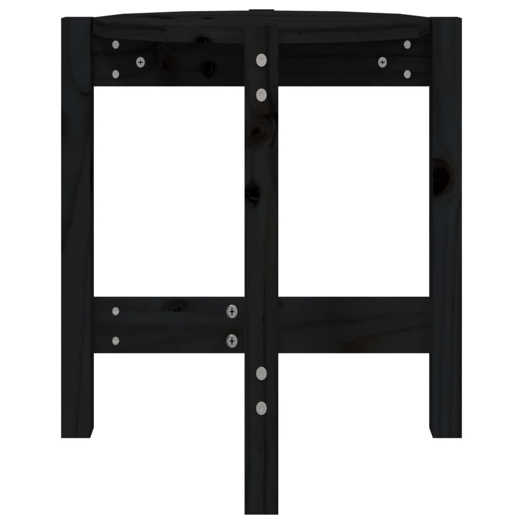 Couchtisch Schwarz Ø 42,5x45 cm Massivholz Kiefer - Pazzar.ch