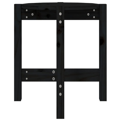 Couchtisch Schwarz Ø 42,5x45 cm Massivholz Kiefer - Pazzar.ch