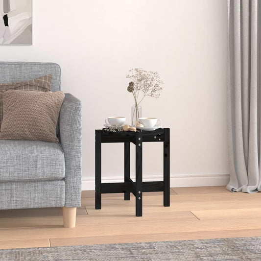 Couchtisch Schwarz Ø 42,5x45 cm Massivholz Kiefer - Pazzar.ch