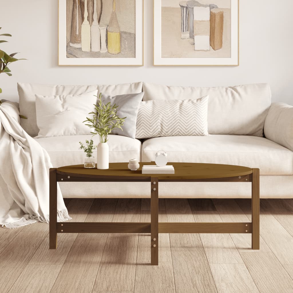 Couchtisch Honigbraun 118x63x45 cm Massivholz Kiefer - Pazzar.ch
