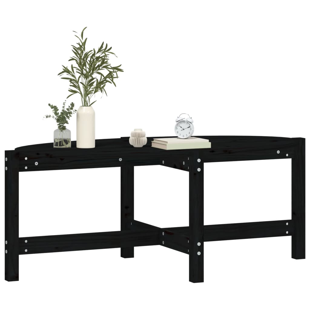 Couchtisch Schwarz 118x63x45 cm Massivholz Kiefer - Pazzar.ch