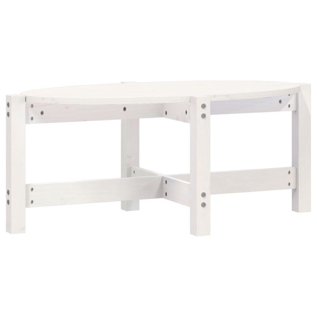 Couchtisch Weiß 87x48x35 cm Massivholz Kiefer - Pazzar.ch