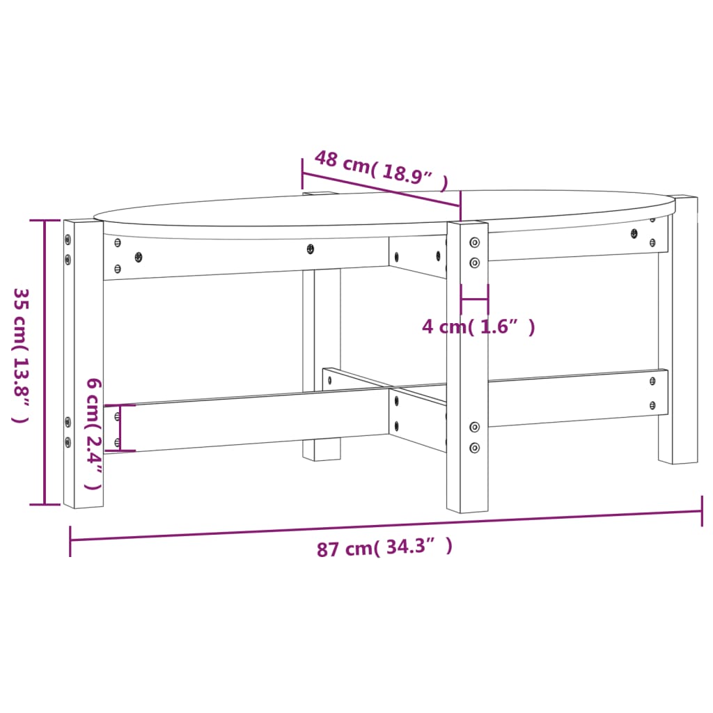 Couchtisch Grau 87x48x35 cm Massivholz Kiefer - Pazzar.ch