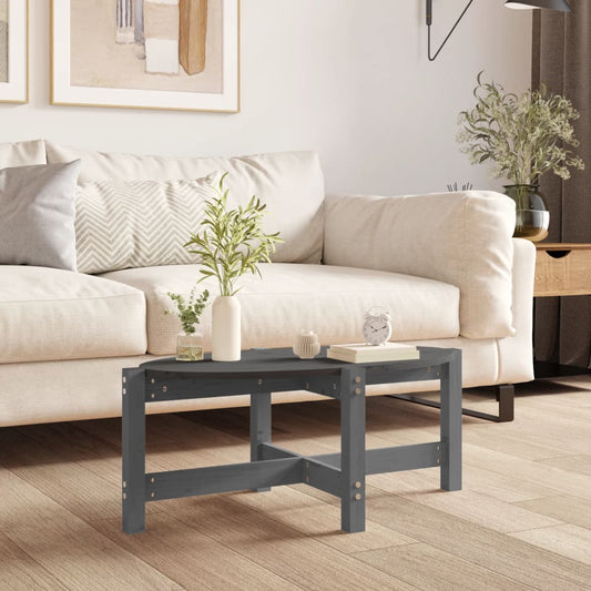 Couchtisch Grau 87x48x35 cm Massivholz Kiefer - Pazzar.ch