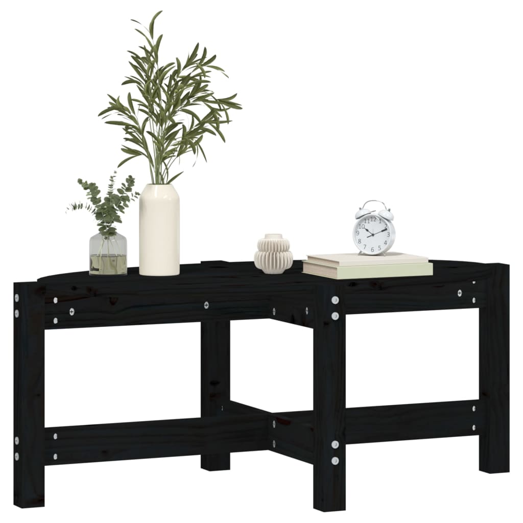 Couchtisch Schwarz 87x48x35 cm Massivholz Kiefer - Pazzar.ch